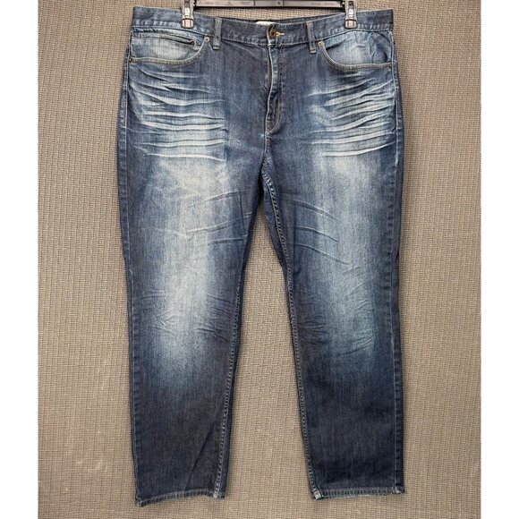 Joseph Abboud Mens Size 40x30 Blue Distressed Straight Fit Jeans - Picture 1 of 9